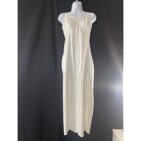 Komar Womens Slip Dress Size 34 Vintage Side Slit Cottagecore Whimsical Made USA - Picture 2 of 8